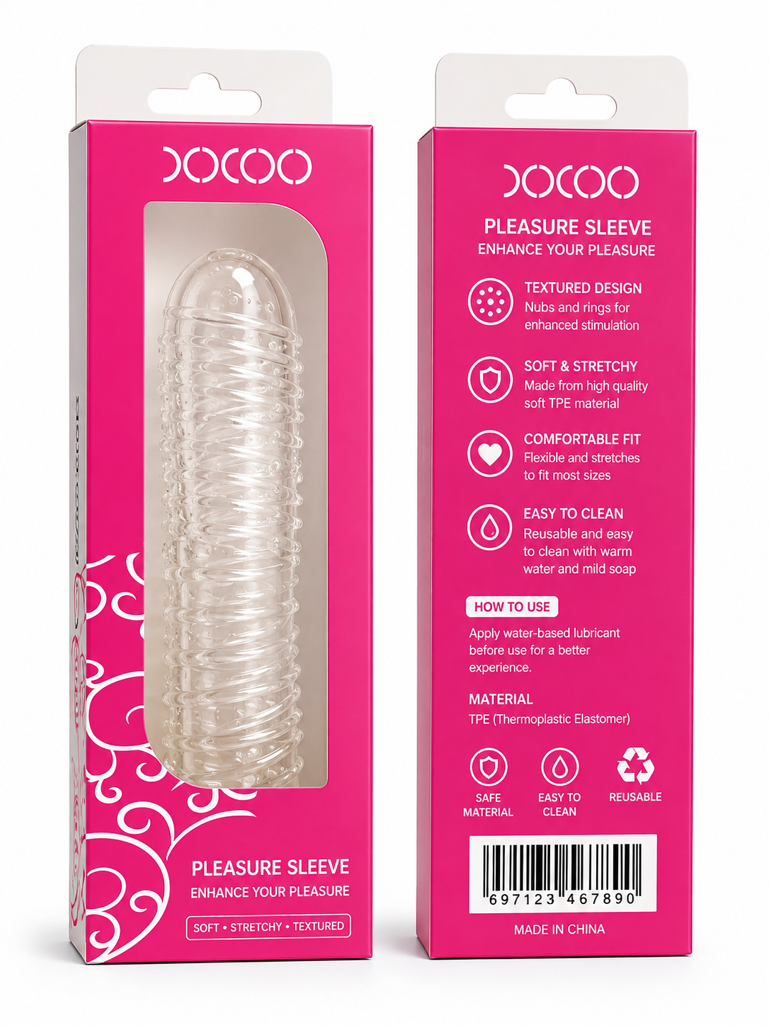 DOCCO VIBRATION CRYSTAL PENIS SLEEVE RW004