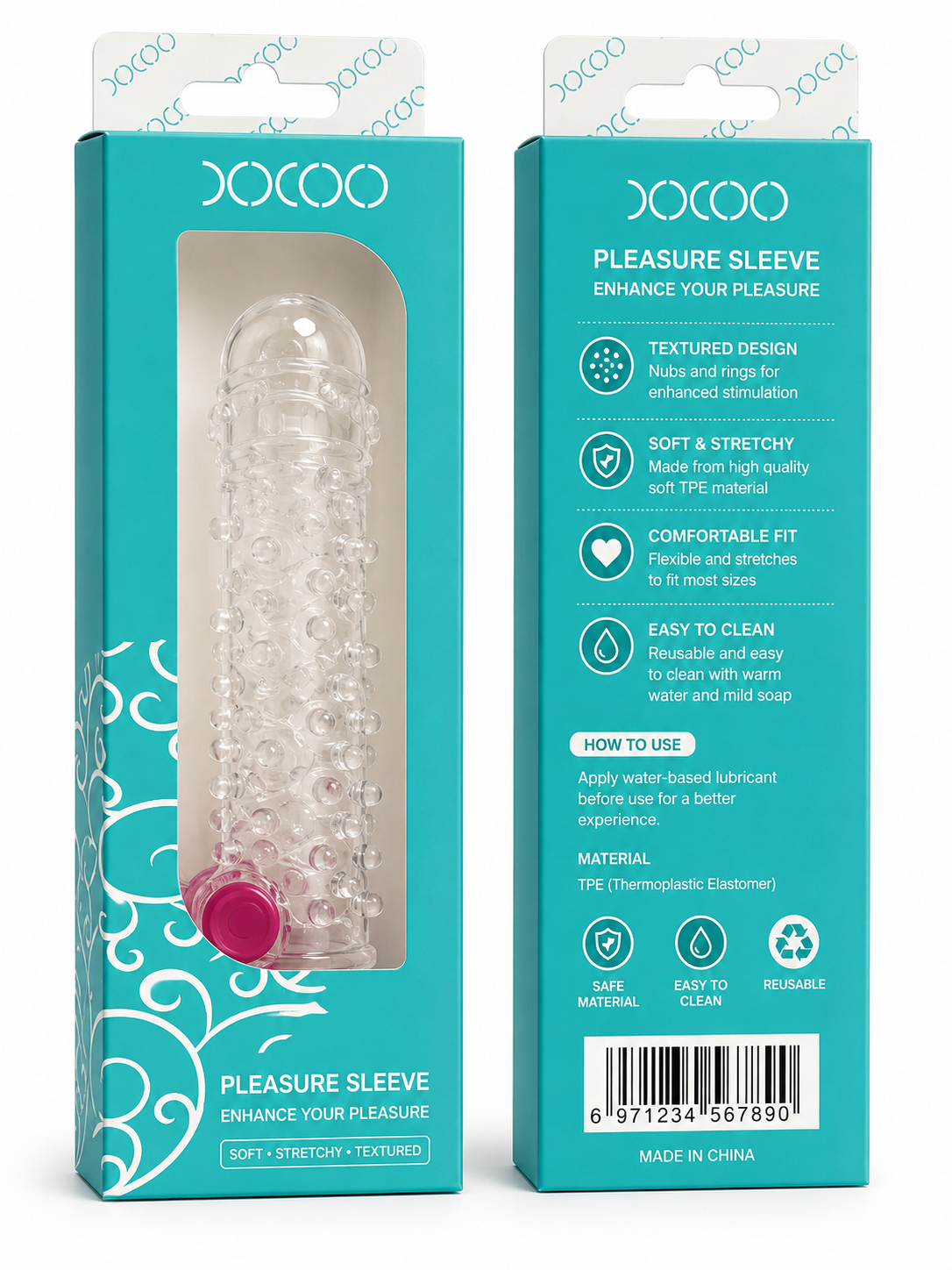 DOCCO VIBRATION CRYSTAL PENIS SLEEVE RW003
