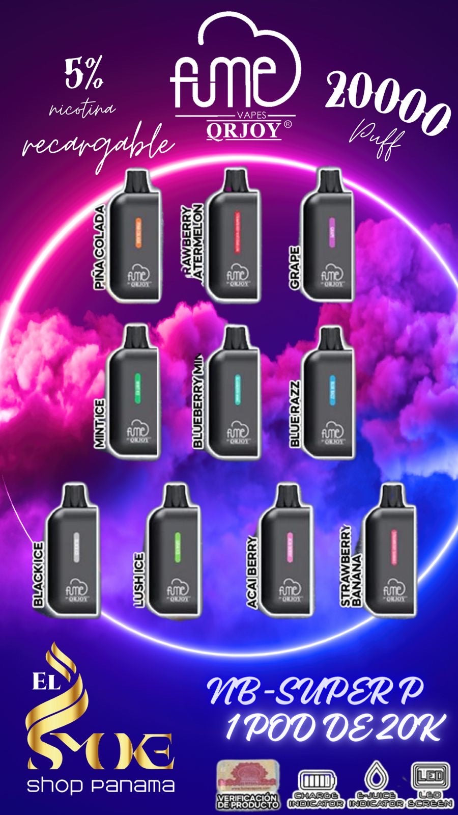 (Respuesto) Fume NB-Super-P 20,000 Puffs