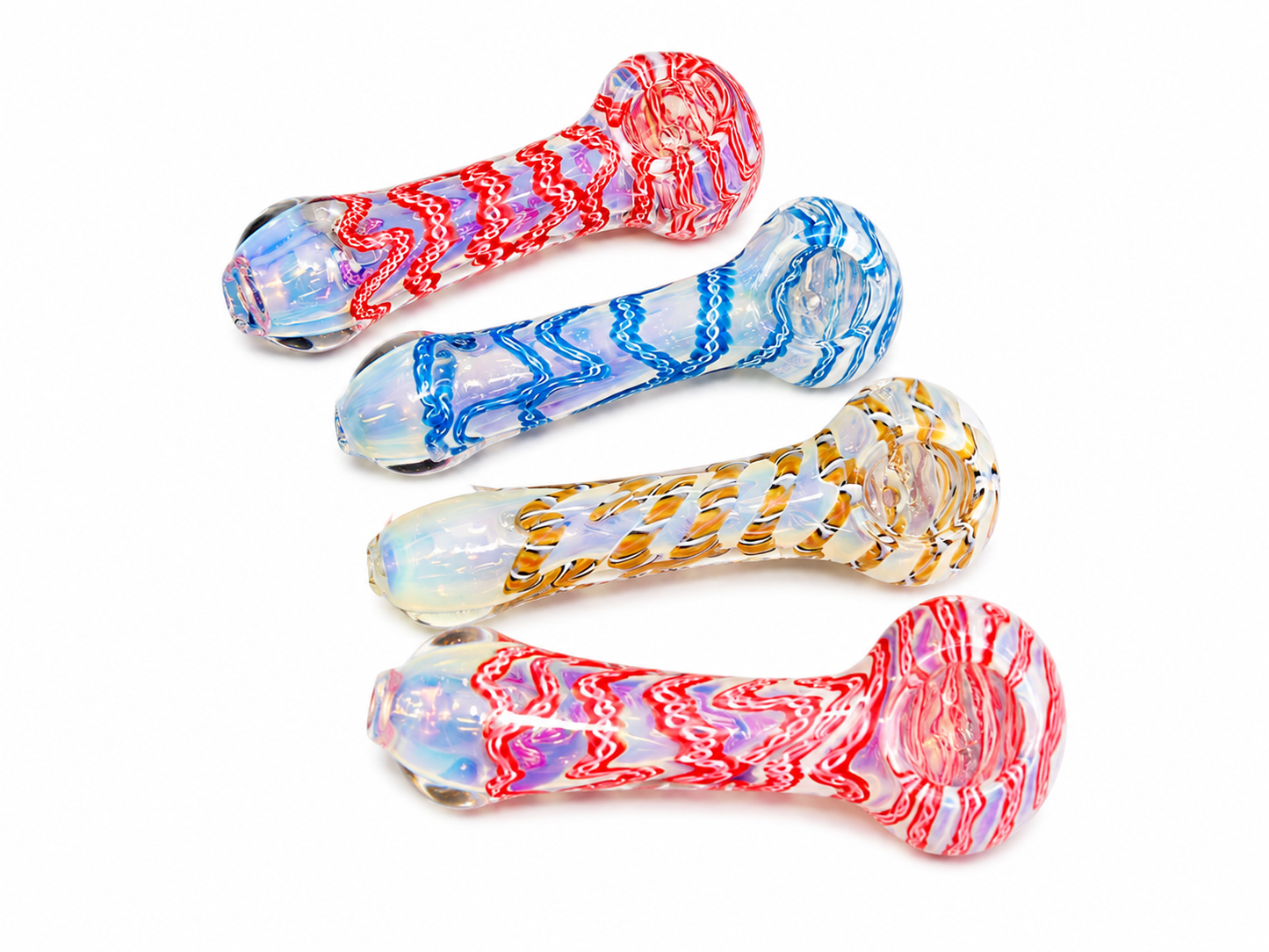 Pipa Vidrio Con Swirls 4"
