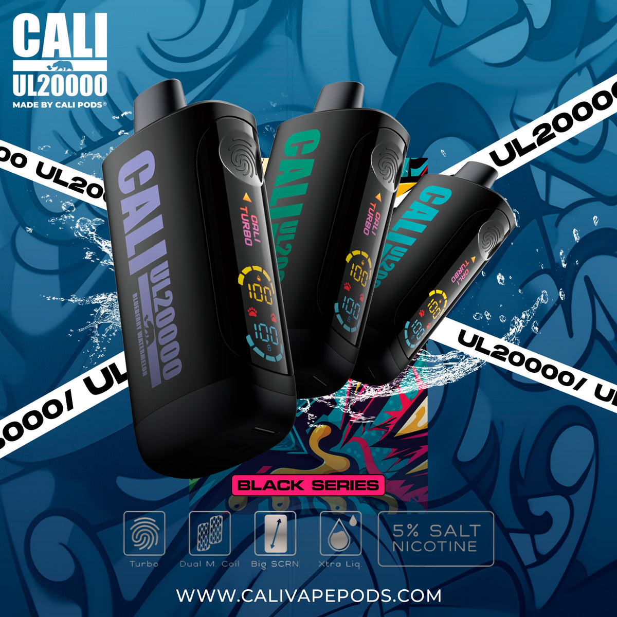 Cali UL Black Series 20,000 Puffs - Mayoreo