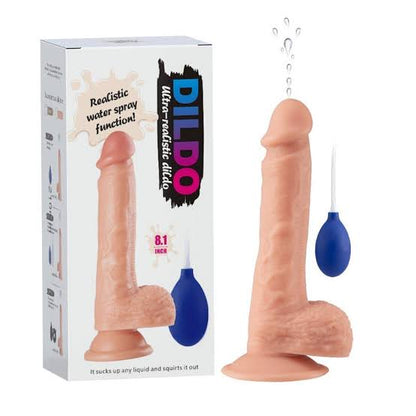 8.1" DILDO REALISTIC 10 FREQ VIBRATION & WATER SPRAY FUNCTION