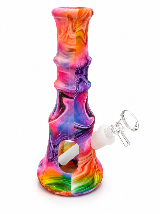 Bong Silicone Glass Psychedelic 8"