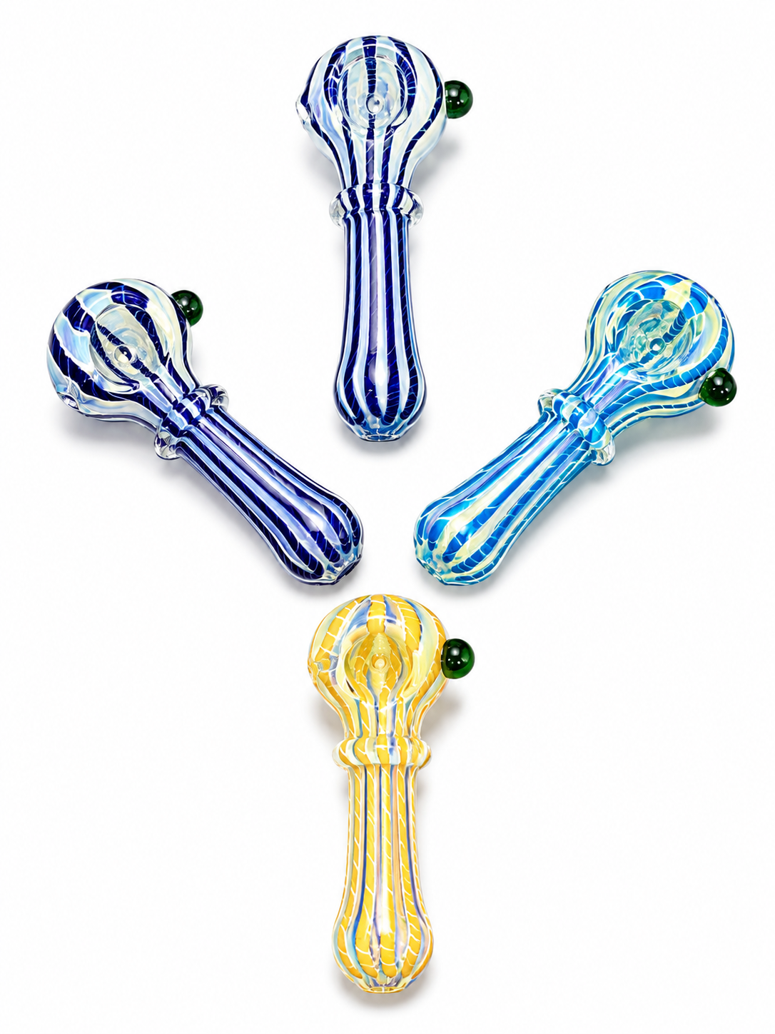 Pipa Vidrio Color Con Linea 4"