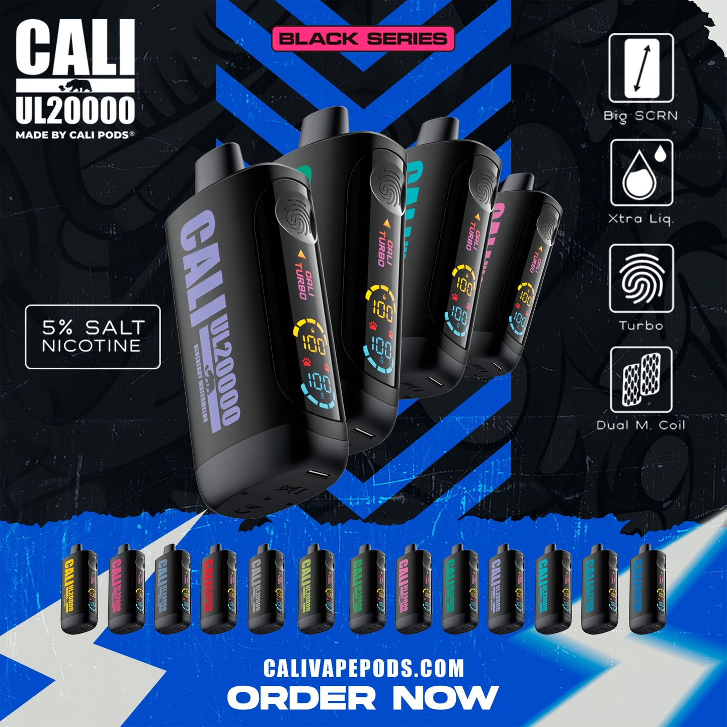 Cali UL Black Series 20,000 Puffs